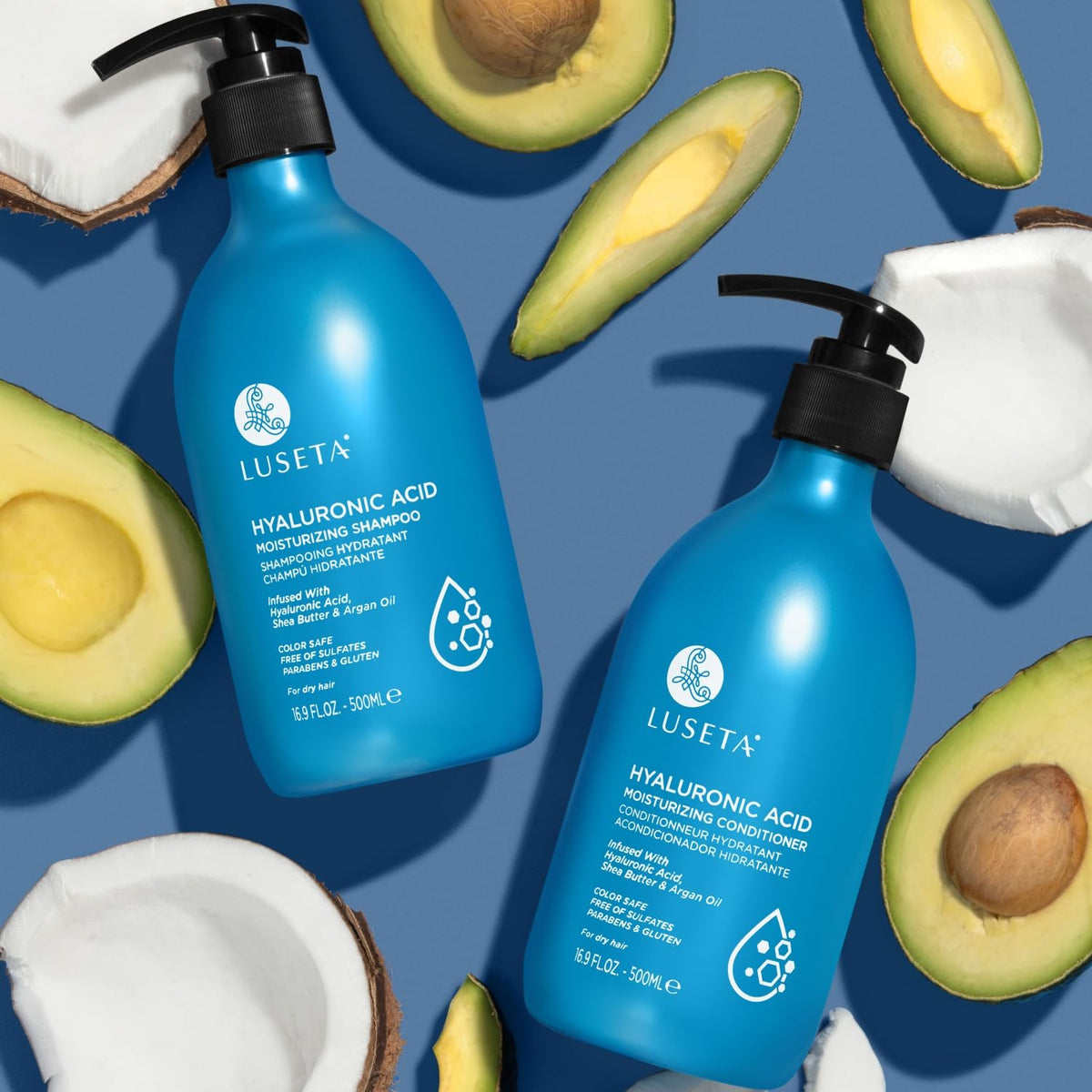 L LUSETA Shampoo et Après-Shampooing Hydratants Acide Hyaluronique texture crémeuse