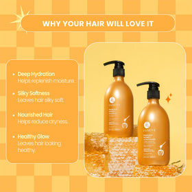 L LUSETA Shampoo et Après-Shampooing Miel de Manuka 1320g texture du produit
