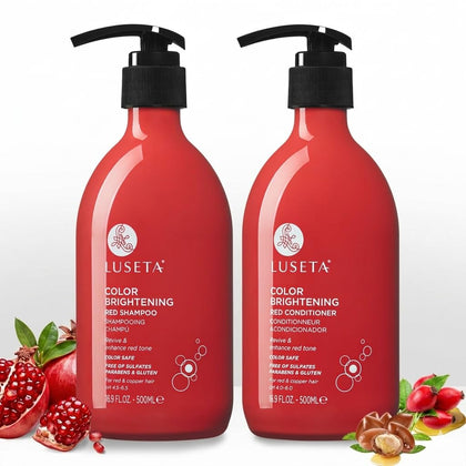 L LUSETA Shampoo et Après-Shampooing pour cheveux roux 500ml avant