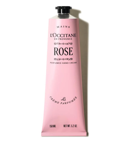 L'OCCITANE Crème Mains Rose 150ml vue avant avec tube décoratif