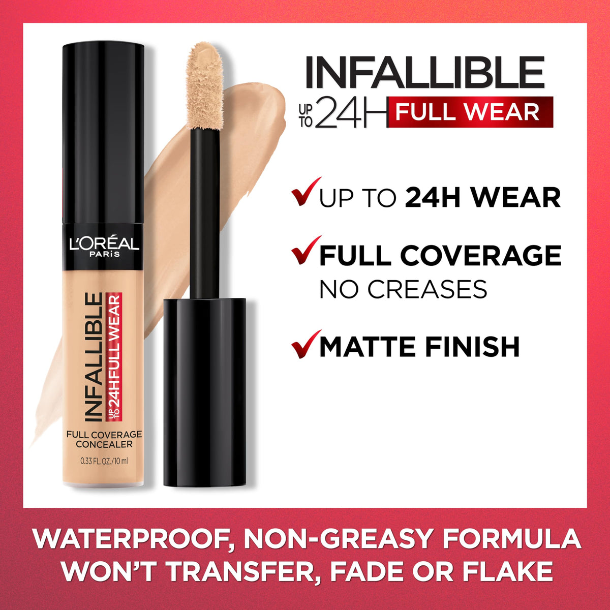 L'Oreal Paris Concealer Waterproof Mat 30g effet après application