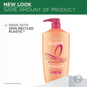 L'Oreal Paris Elvive Dream Lengths Shampoo en action sur cheveux mouillés
