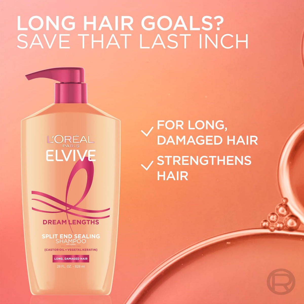 L'Oreal Paris Elvive Dream Lengths Shampoo et Après-Shampooing avec des ingrédients naturels