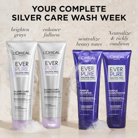 L'Oreal Paris EverPure Silver Care Shampoo sur fond blanc