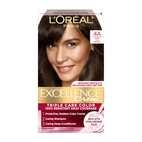 L'Oreal Paris Excellence Crème 4A Châtain Cendre boîte avec instructions