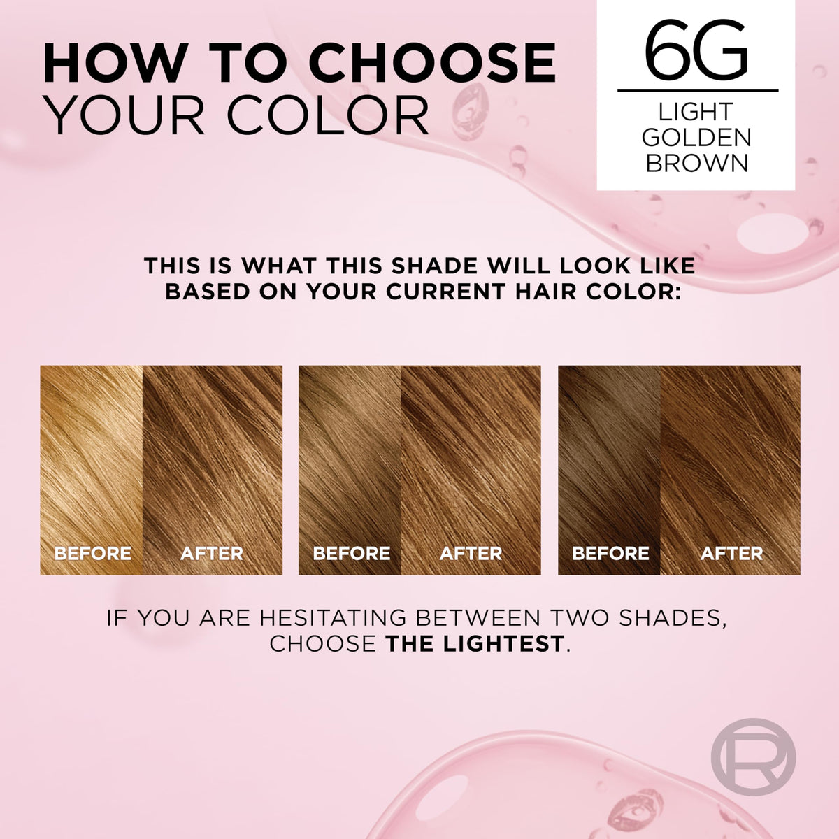 L'Oreal Paris Excellence Crème 6G Châtain Clair Doré application sur cheveux longs