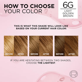 L'Oreal Paris Excellence Crème 6G Châtain Clair Doré application sur cheveux longs
