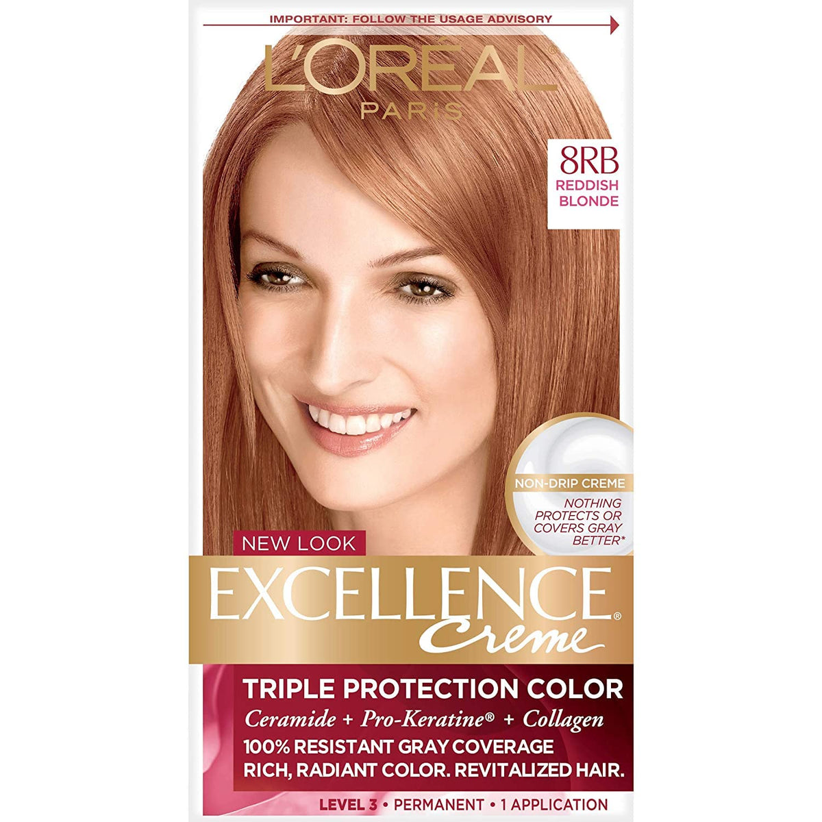 L'Oreal Paris Excellence Crème Colorante 3 Pack - Blond Cuivré 8RB