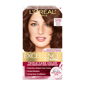 L'Oreal Paris Excellence Crème Teinture Cheveux 5RB Châtain Rouge Moyen, emballage avant