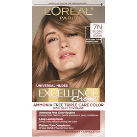 L'Oreal Paris Excellence Nudes 7N kit de coloration permanente vue de face