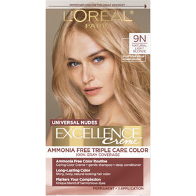 L'Oreal Paris Excellence Universal Nudes coloration cheveux 9N blonde kit complet