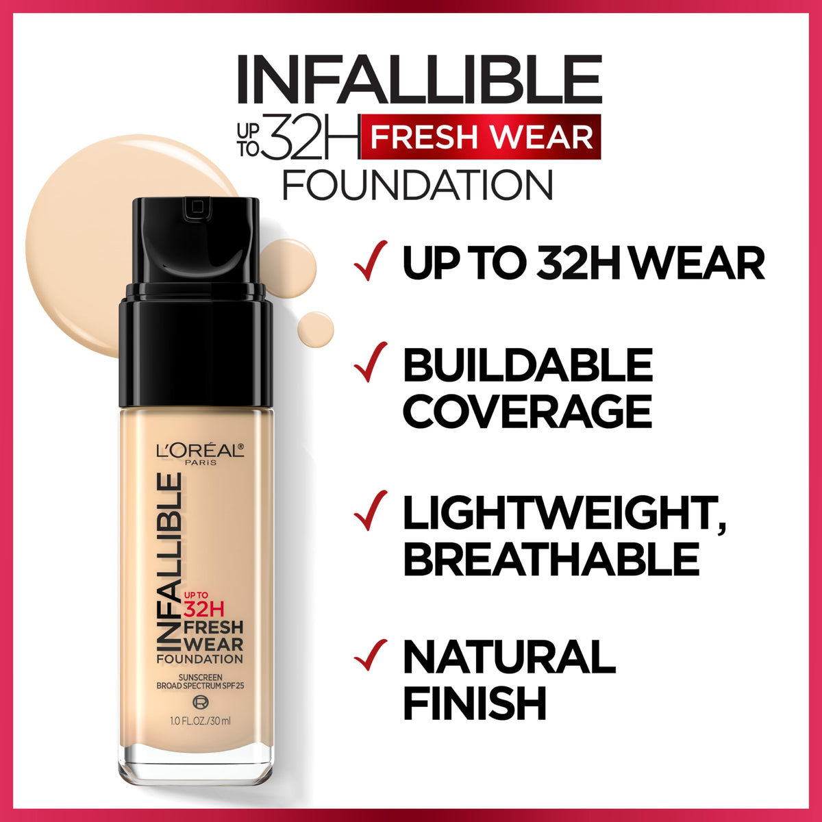 L'Oreal Paris Fond de Teint 390 Snow 100g côté