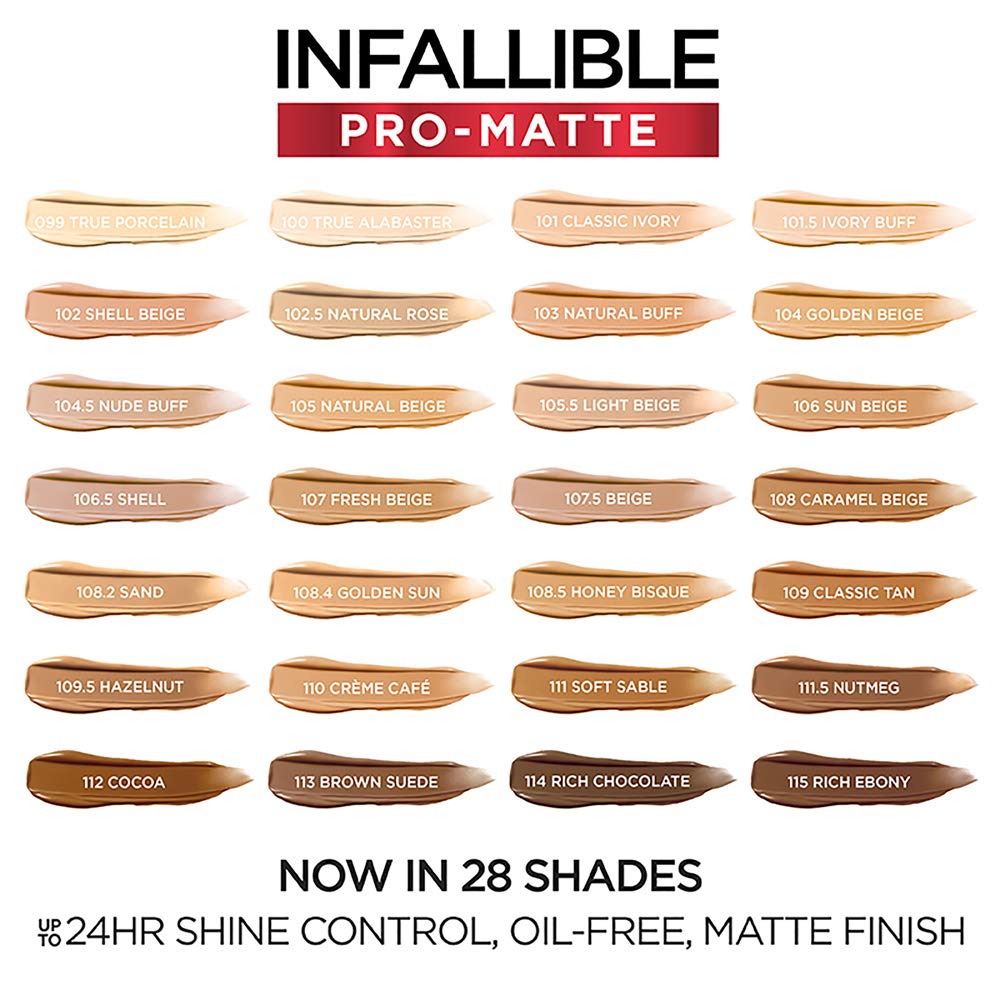 L'Oreal Paris Fond de Teint Infallible Pro-Matte application sur le visage