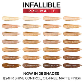 L'Oreal Paris Fond de Teint Infallible Pro-Matte application sur le visage