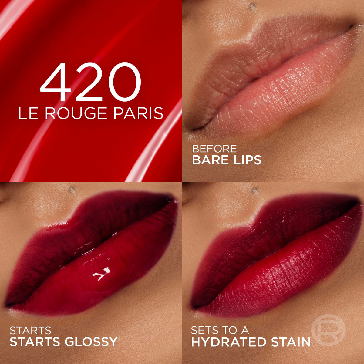 L'Oreal Paris Hyaluron Tint Lip Stain 420 Le Rouge Paris applicateur