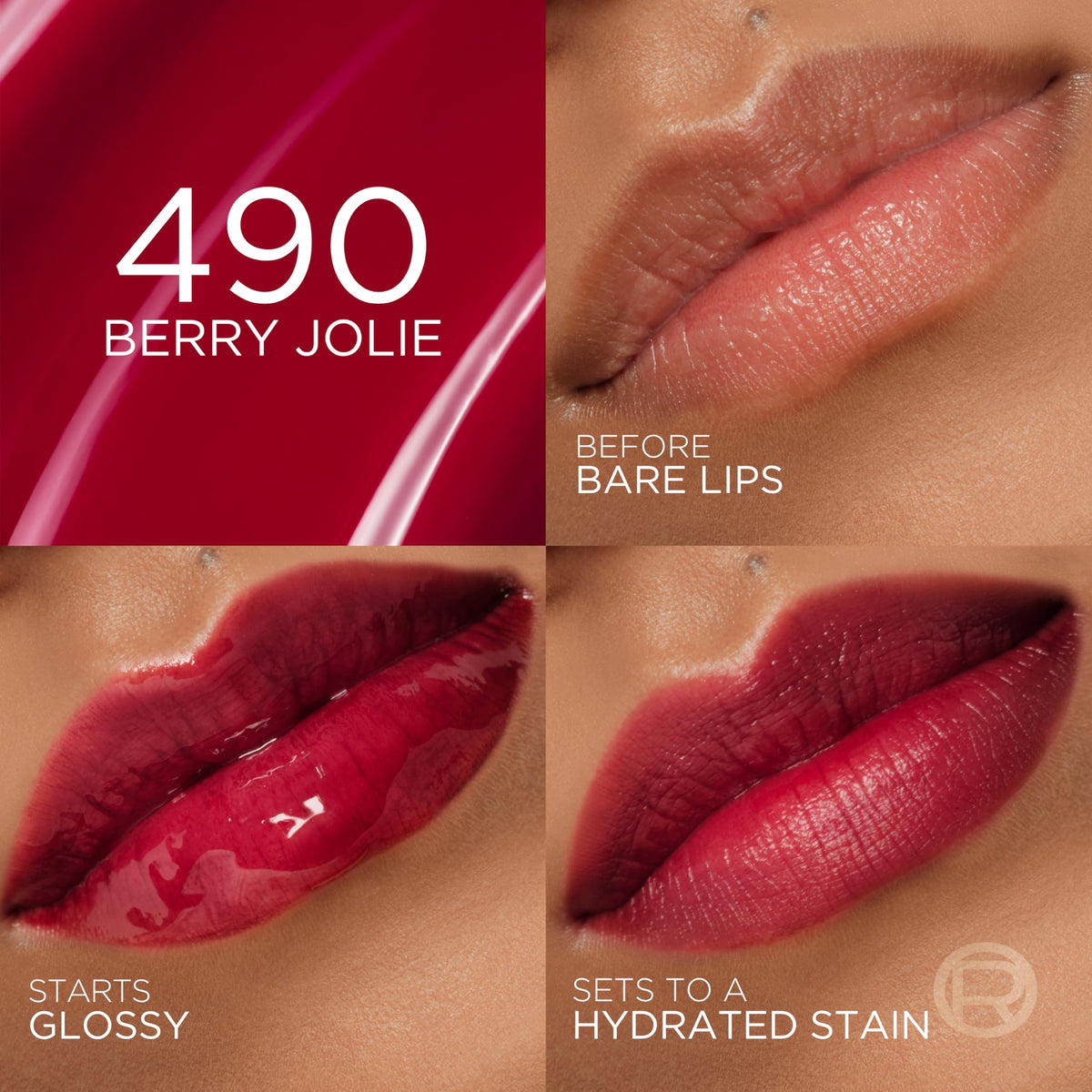 L'Oreal Paris Hyaluron Tint Lip Stain Serum 490 Berry Jolie applicateur