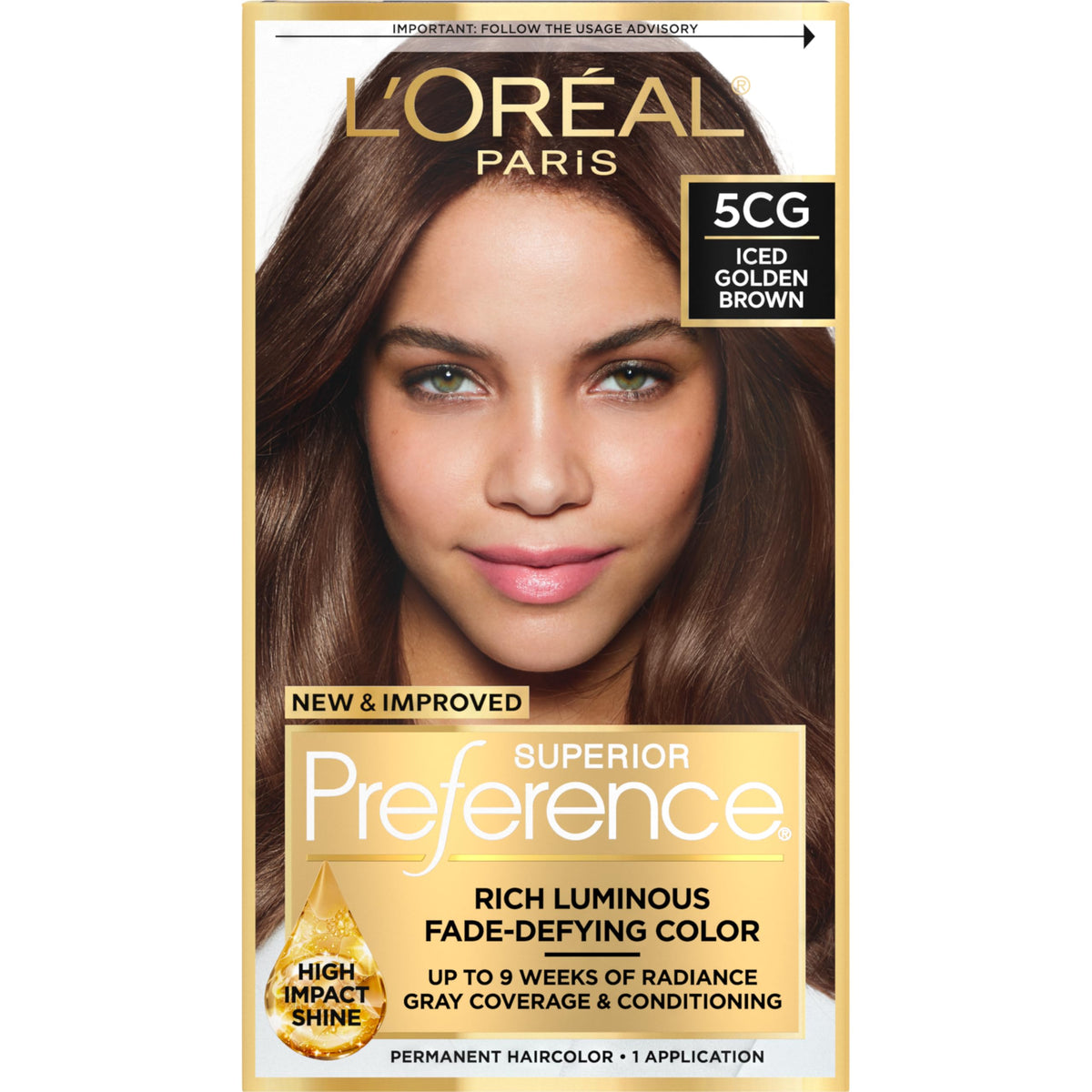 L'Oreal Paris Kit de Coloration Permanente 5CG, vue de devant