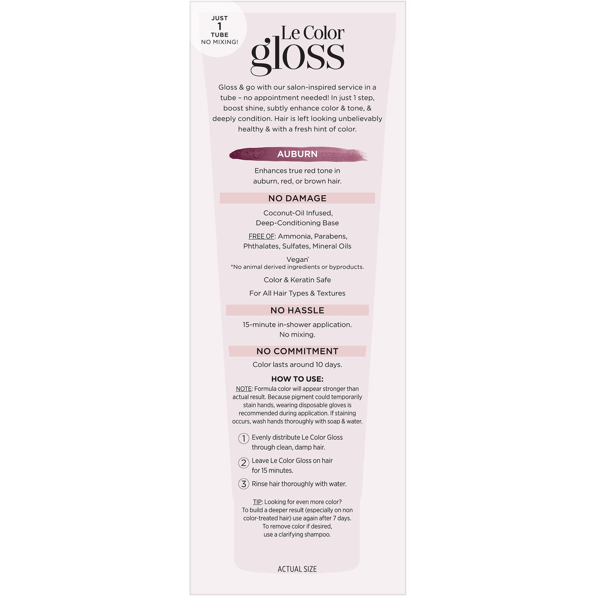 L'Oreal Paris Le Color Gloss Toning Auburn 150g application sous la douche