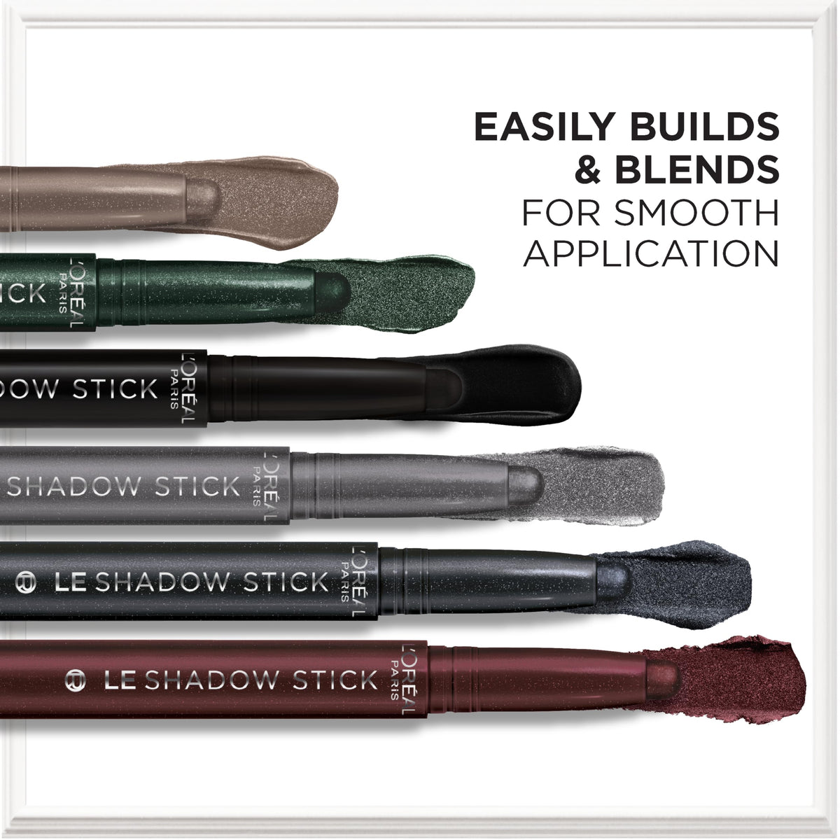 L'Oreal Paris Le Shadow Stick 270 Twilight Emerald avec échantillons de couleurs