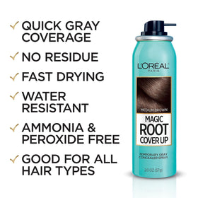 L'Oreal Paris Magic Root Cover Up Spray 6 oz en utilisation