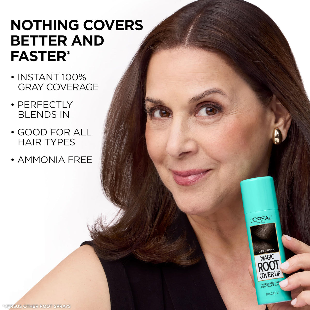 L'Oreal Paris Magic Root Cover Up Spray, angle latéral avec éclairage studio