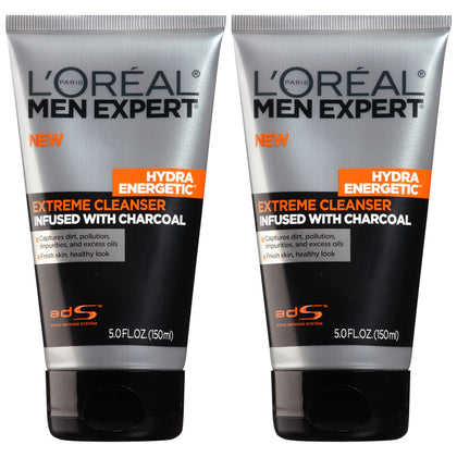 L'Oreal Paris nettoyant visage homme au charbon, texture noire