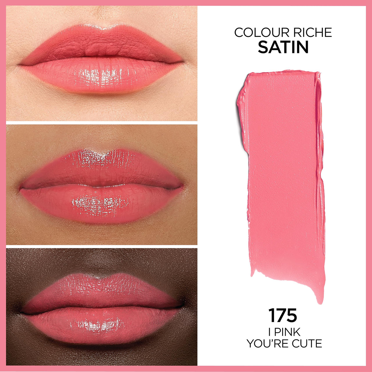 L'Oreal Paris Rouge à Lèvres I Pink You're Cute 30g ouvert montrant la couleur