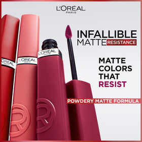 L'Oreal Paris Rouge à Lèvres Liquide Mat 601, texture sur les lèvres