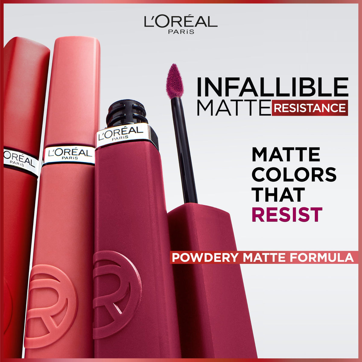 L'Oreal Paris Rouge à Lèvres Liquide Mat applicateur précis