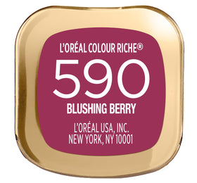 L'Oreal Paris Rouge à Lèvres Satiné Blushing Berry avec accessoires de maquillage