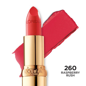 L'Oreal Paris Rouge à Lèvres Satiné Framboise Rush avec d'autres produits de maquillage