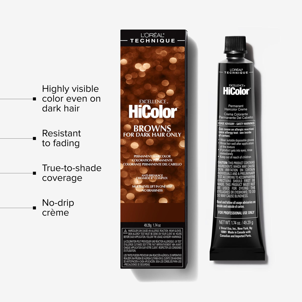 L'Oréal Technique HiColor Brun Froid application sur cheveux