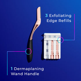 L'outil de dermaplaning Schick Hydro Silk sur une surface de beauté