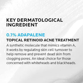 La Roche-Posay Effaclar Gel Adapalène 0,1% sur table avec accessoires de soin