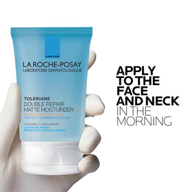 La Roche-Posay Toleriane Double Repair Matte in use outdoors