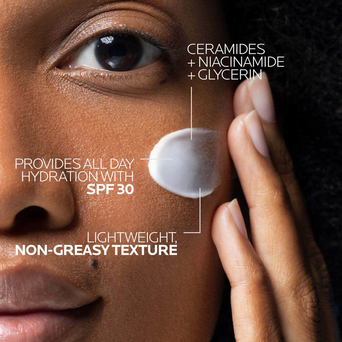 La Roche-Posay Toleriane Double Repair Matte sunscreen application on skin