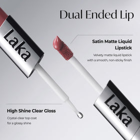 Laka Perfect Twin Lip applicateur double avec rouge mat et gloss