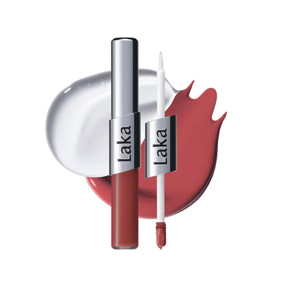 Laka Perfect Twin Lip rouge à lèvres mat et gloss transparent en vue de face
