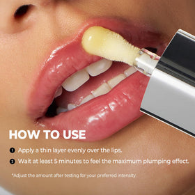 Laka Spicy Lip Plumper appliqué sur des lèvres