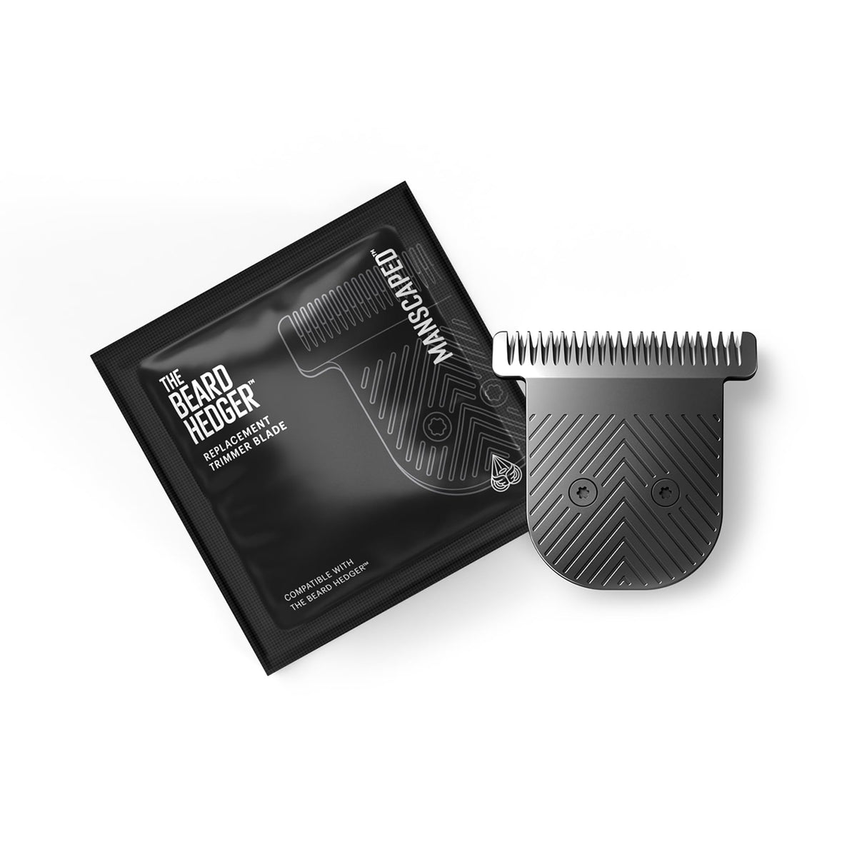 Lame de remplacement MANSCAPED The Beard Hedger vue avant avec finition en acier inoxydable