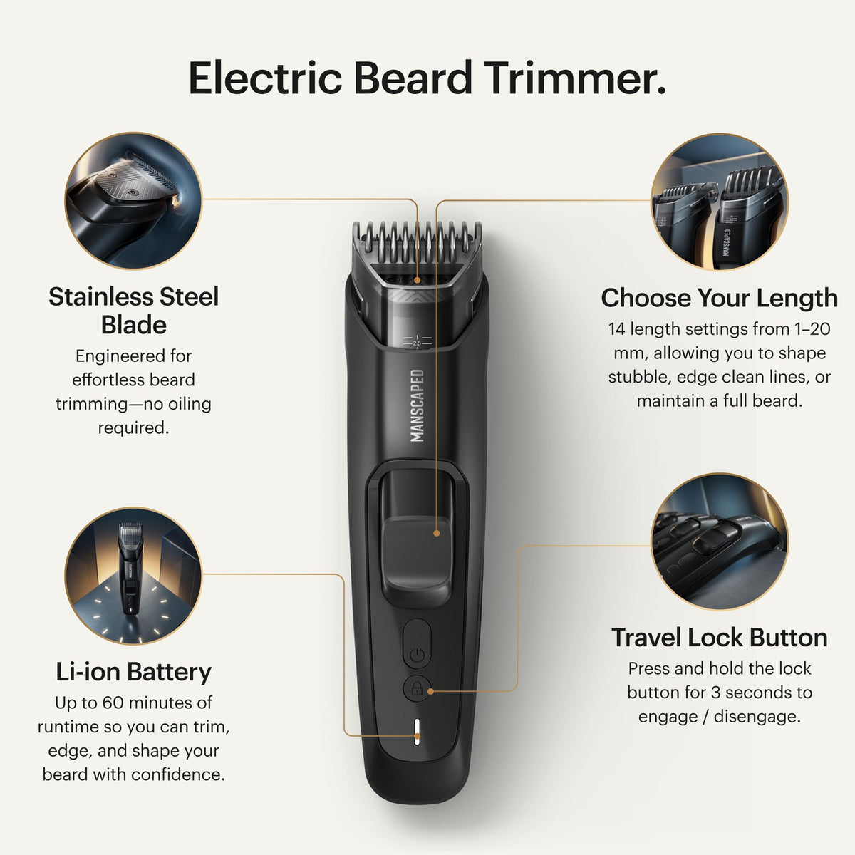 Lame en acier inoxydable de la MANSCAPED The Beard Hedger PLUS