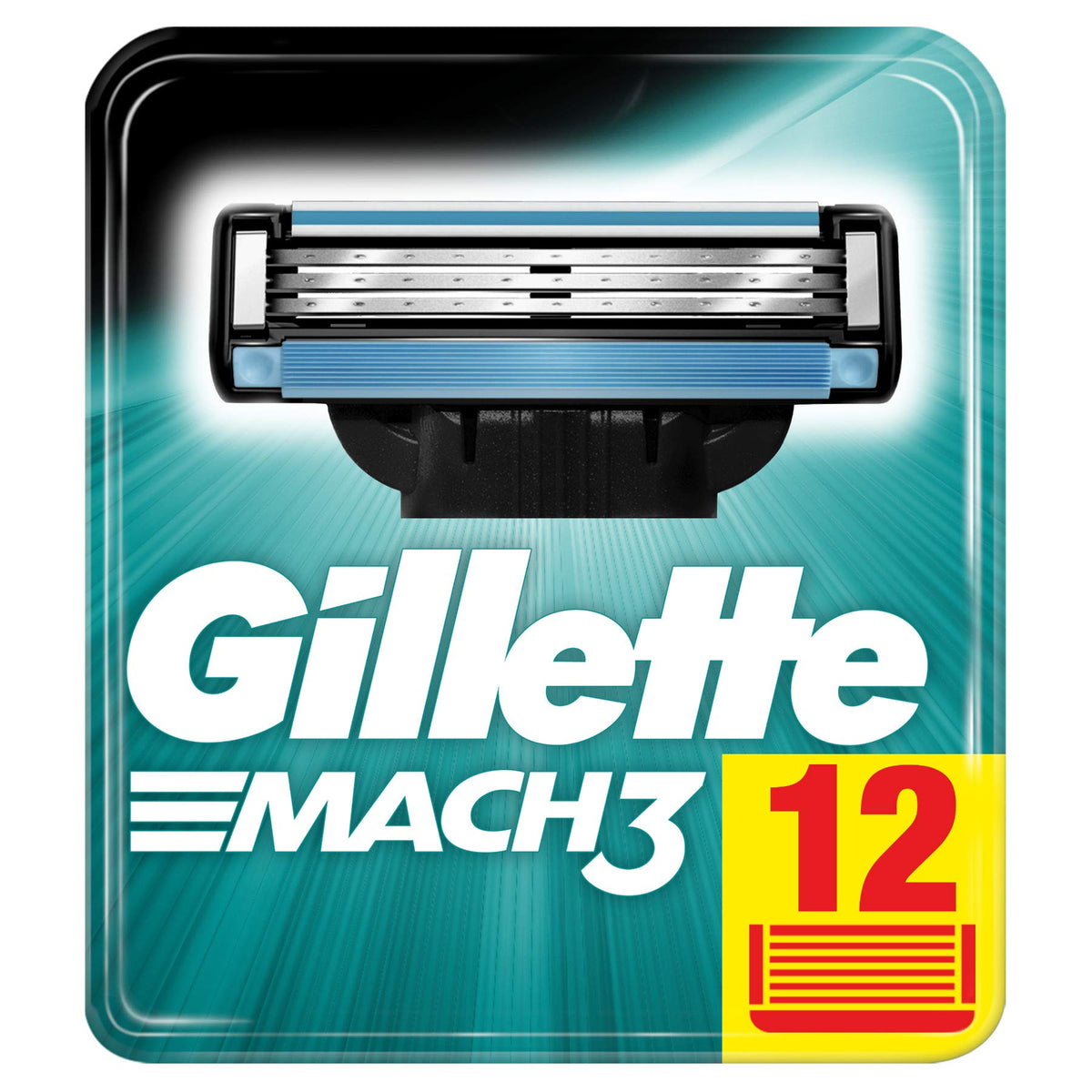 Lames de rasoir Gillette Mach3, 12 lames remplaçables avec emballage