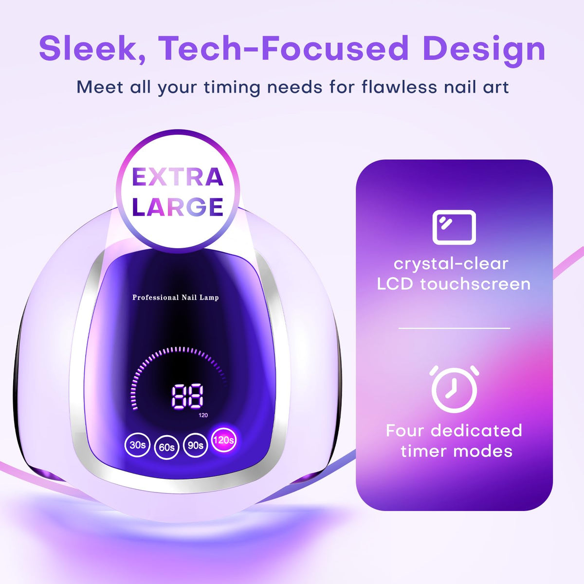 Lampe à ongles Gugusure 180W avec 42 perles lumineuses