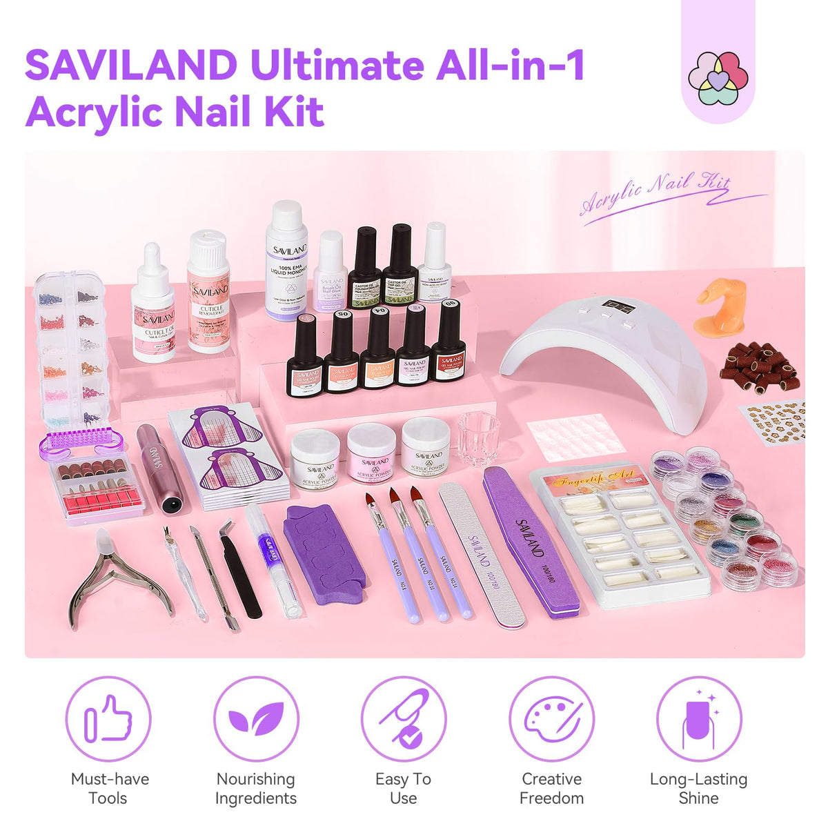 Lampe à ongles SAVILAND 88W pour séchage rapide