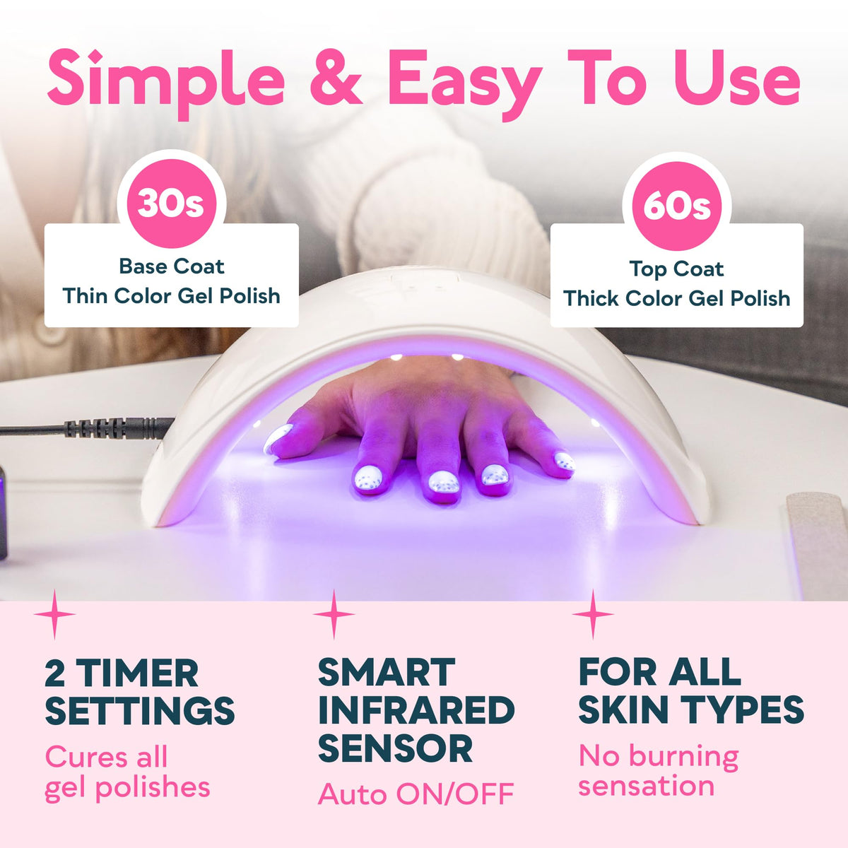 Lampe à ongles SUNUV SUN9C avec affichage du temps de séchage