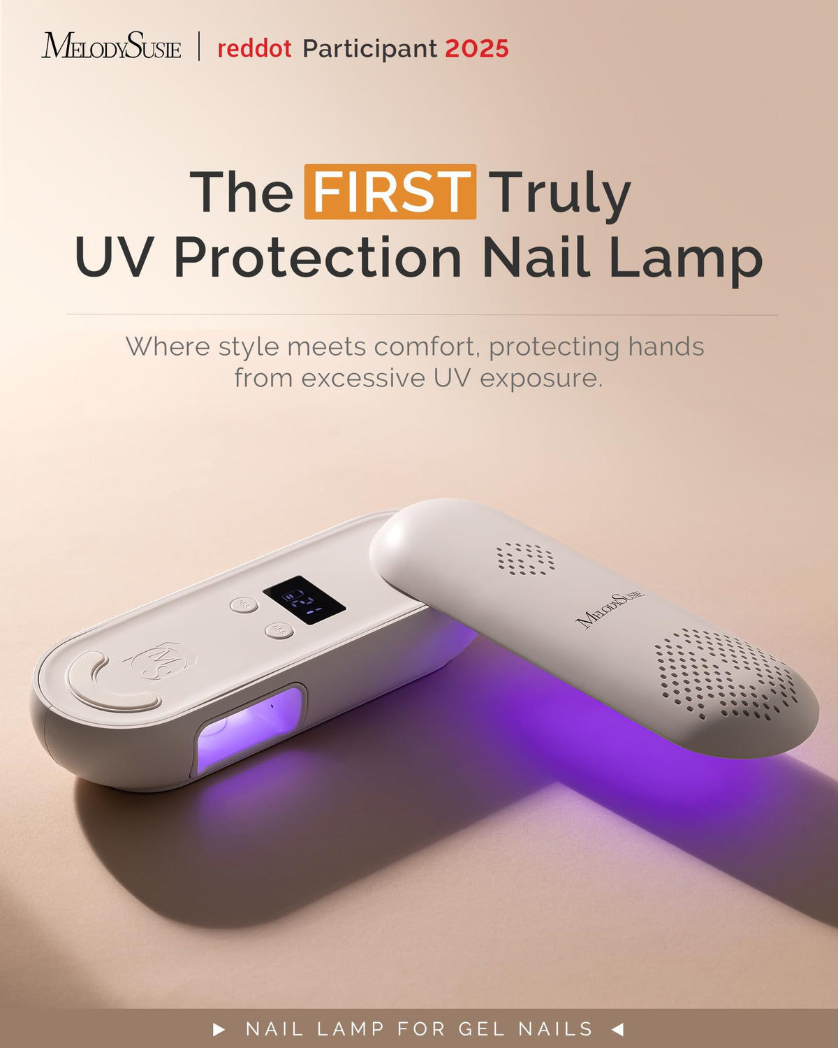 Lampe à ongles UV MelodySusie P-Plus20F en rose avec panneau rotatif