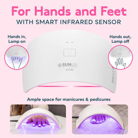 Lampe SUNUV SUN9C avec gel à ongles en cours de séchage
