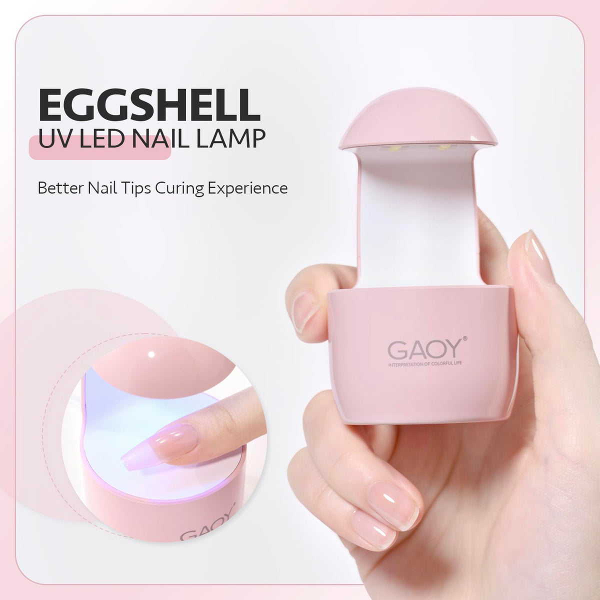 Lampe UV GAOY mini rose avec gel à ongles