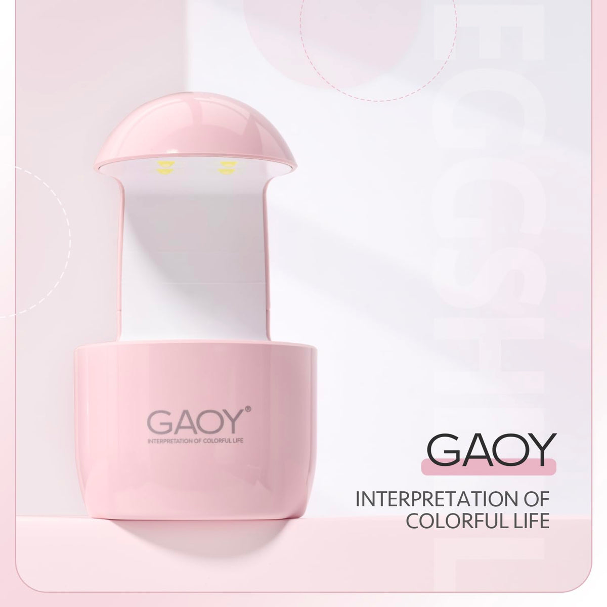 Lampe UV GAOY mini rose en utilisation
