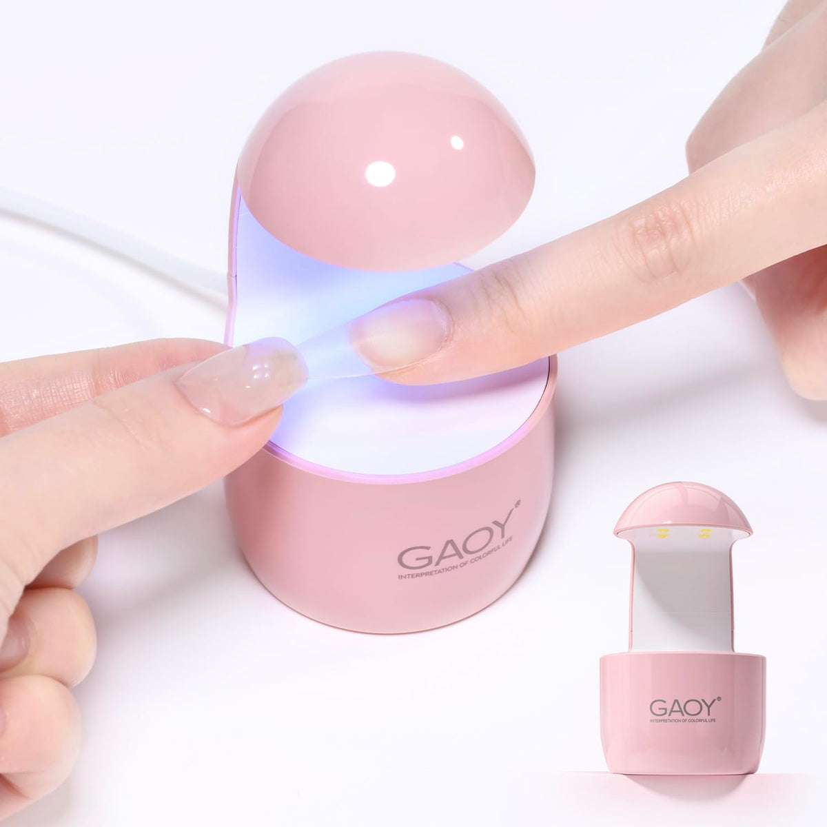 Lampe UV GAOY mini rose vue de face